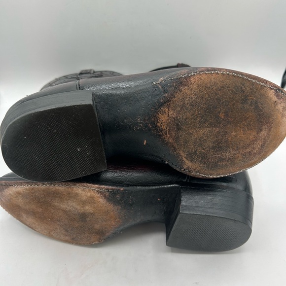 Lucchese L3653 vintage exotic Leather cowboy boot Cherry black Western M 8.5 - Picture 13 of 17